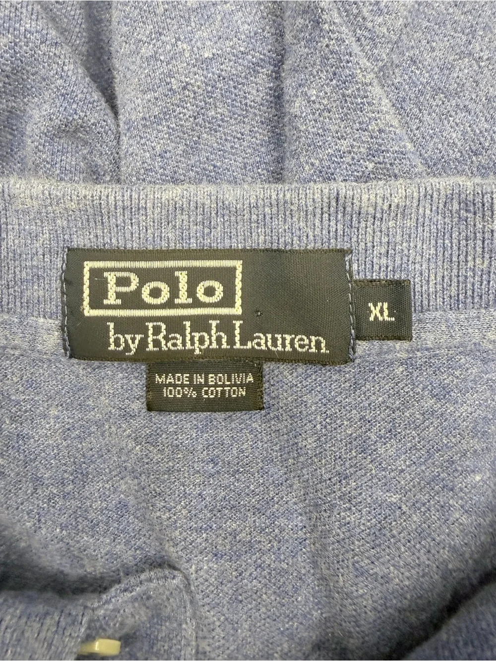 Polo Ralph Lauren Mens XL Blue Heather Long Sleeve Cotton Pony Polo